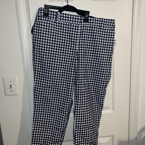 WOMEN'S TALBOTS PERFECT BLUE AND WHITE CROP PANT - SIZE 14 New - Picture 3 of 13